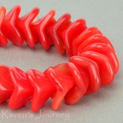 Large Bellflower (12x9mm) Red Silk