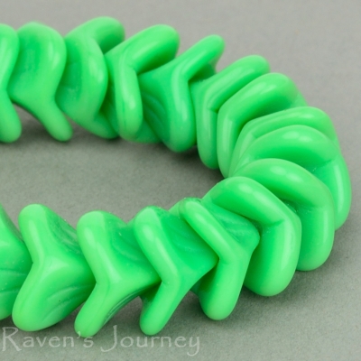 Large Bellflower (12x9mm) Green Retro Opaque