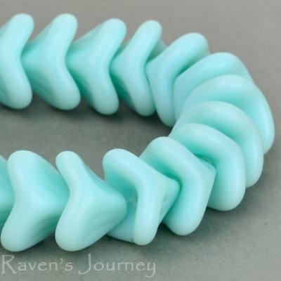 Large Bellflower (12x9mm) Aqua White Mix Opaque
