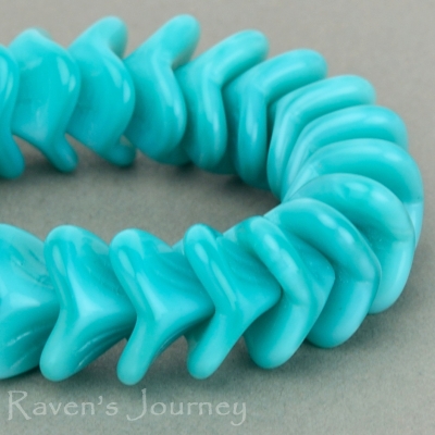 Large Bellflower (12x9mm) Turquoise Silk-osx