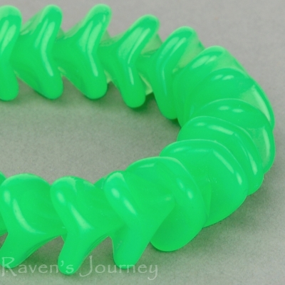 Large Bellflower (12x9mm) Green Uranium Opaline-osx