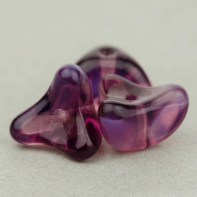 3 Point Bellflower (5x7mm) Purple Transparent and White Opaque Mix-osx