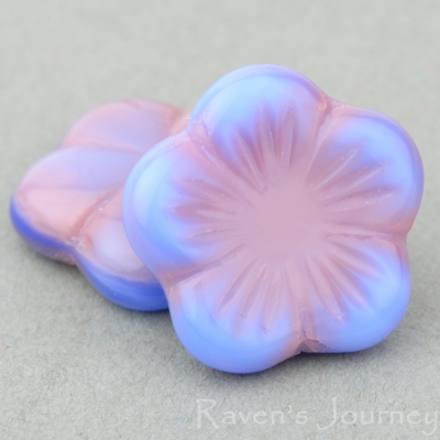 Flat Flower (14mm) Lavender Pink Mix Silk 3 Strands of 15 Beads per Unit *Last Unit Remaining*