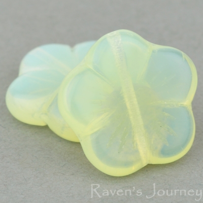 Flat Flower (14mm) Yellow (Vaseline) Opaline-osx