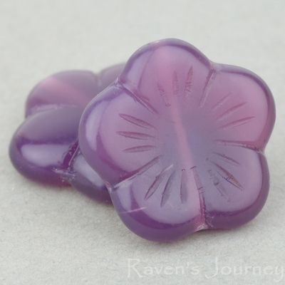 Flat Flower (14mm) Purple (dark) Opaline-osx