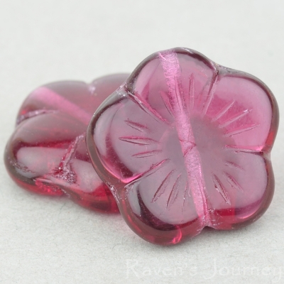 Flat Flower (14mm) Fuchsia Transparent