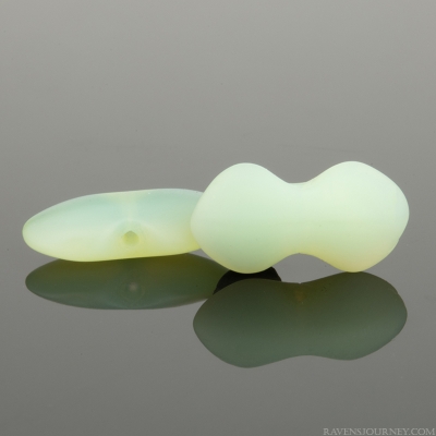 Bow Tie Petal (12x7mm) Vintage Sage Green Opaline with Matte Finish