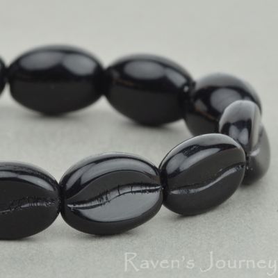 Coffee Bean (11x8mm) Jet Black Opaque-bulk amount