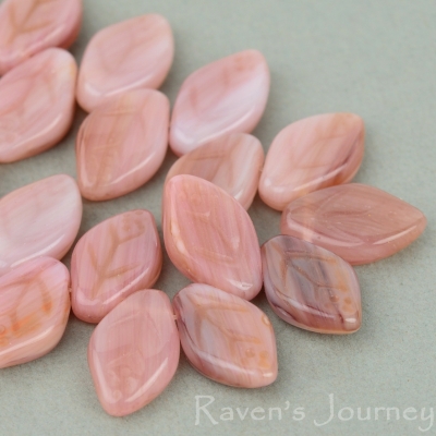 Medium Leaf (12x8mm) Vintage Pink Topaz Mix Opaque