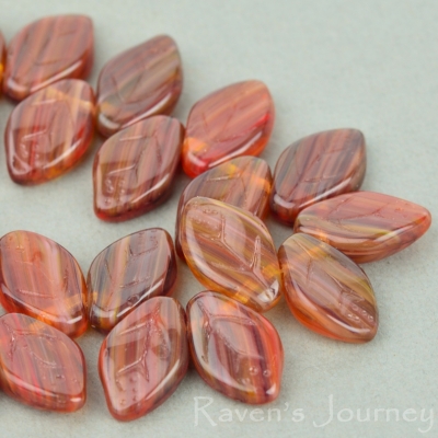 Medium Leaf (12x8mm) Red Auburn Mix Opaque