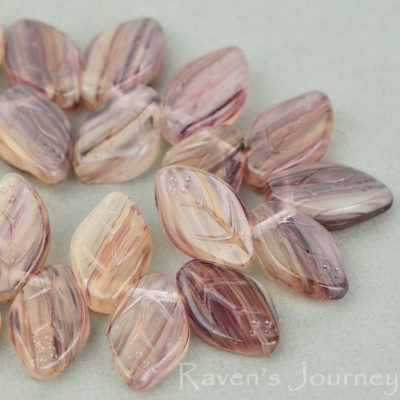 Medium Leaf (12x8mm) Purple Eggplant Topaz Mix Opaque Transparent-osx