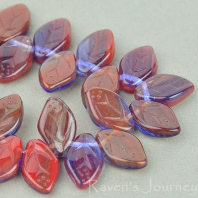 Medium Leaf (12x8mm) Red Sapphire Mix Opaque Transparent-osx