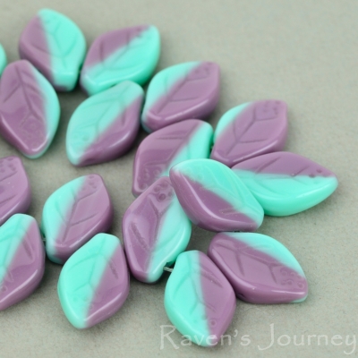 Medium Leaf (12x8mm) Mint Purple Mix Opaque-osx