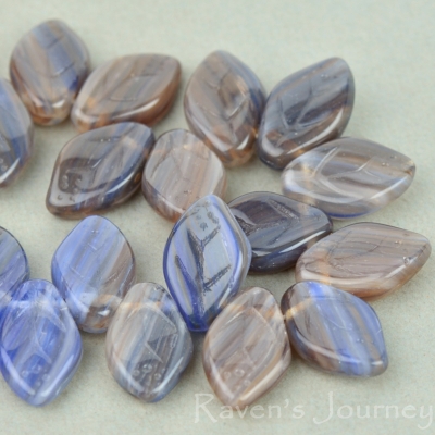 Medium Leaf (12x8mm) Montana Blue Smoke Grey Mix Opaque Transparent-osx