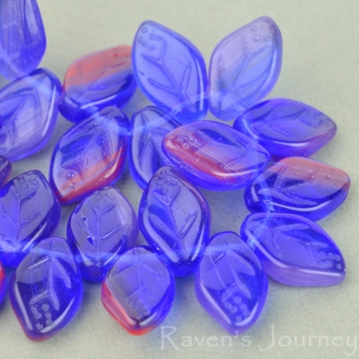 Medium Leaf (12x8mm) Cobalt Red Mix Opaque Transparent-osx