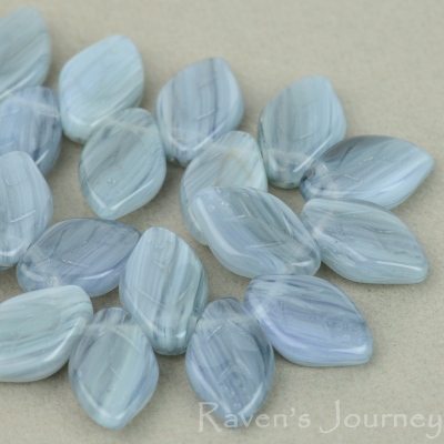 Medium Leaf (12x8mm) Grey Montana Blue Mix Opaque Transparent-osx