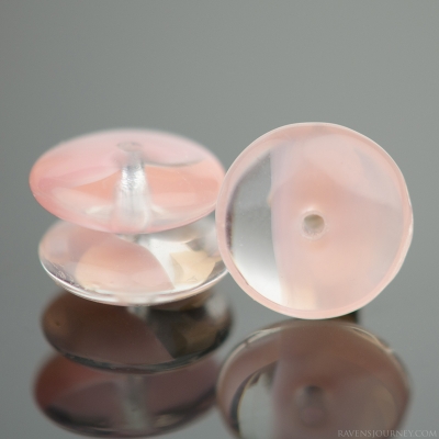 Disc Spacer (10x4mm) Crystal Transparent and Pink Opaque Mix
