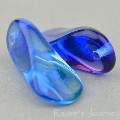 Duckbill (9x18mm) Cobalt, Purple, and Yellow Uranium Mix Transparent