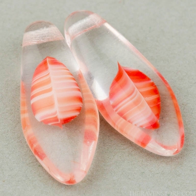 Large Dagger (17x7mm) Orange White Crystal Mix Opaque Transparent-osx