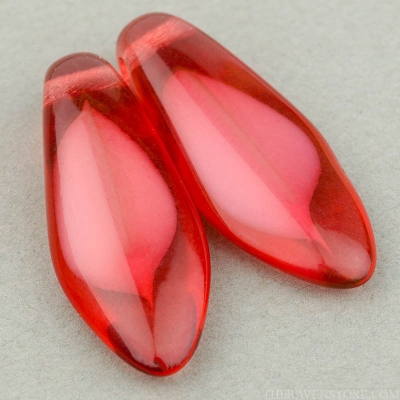 Large Dagger (17x7mm) Fuchsia White Core Opaque Transparent-osx