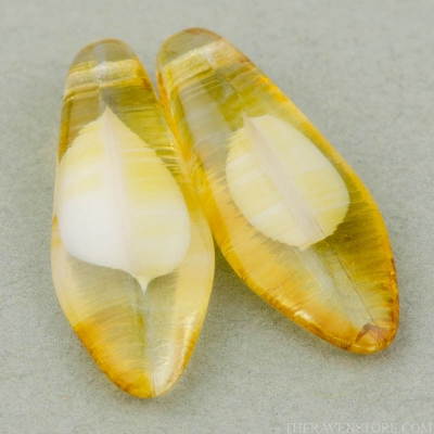 Large Dagger (17x7mm) Amber White Crystal Mix Opaque Transparent-osx