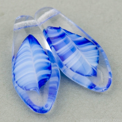 Large Dagger (17x7mm) Cobalt White Crystal Mix Opaque Transparent-osx