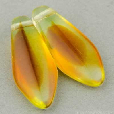 Large Dagger (17x7mm) Amber Yellow (Vaseline) Transparent-osx