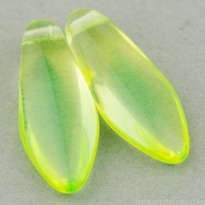 Large Dagger (17x7mm) Yellow (Vaseline) Green Transparent-osx