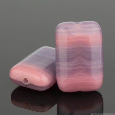 Rectangle (12x8mm) Purple and Pink Opaque Mix
