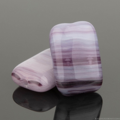 Rectangle (12x8mm) Light and Dark Lavender Opaque Mix