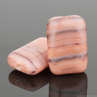 Rectangle (12x8mm) Desert Sunset Pink and Purple Opaque Mix