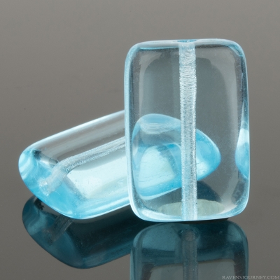 Rectangle (16x10mm) Aqua Blue Transparent