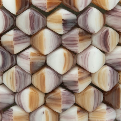 Bicone (6X6mm) Purple and White "Spiny Oyster" Mix