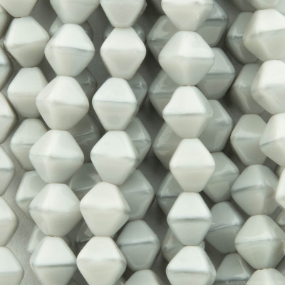 Bicone (6X6mm) Light Dove Grey Opaque