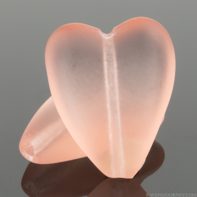 Elongated Heart (17x13mm) Pink Transparent Matte