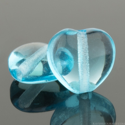 Small Heart (8mm) Aqua Blue Transparent