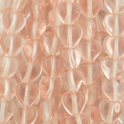 Small Heart (6mm) Peach Pink Transparent