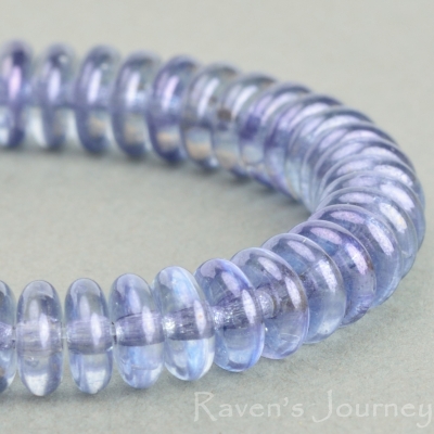 Disc Spacer (6mm) Crystal Blue Luster Transparent