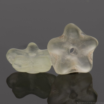 Cupped Flower Spacer (8x3mm) Light Green Crystal Transparent Matte
