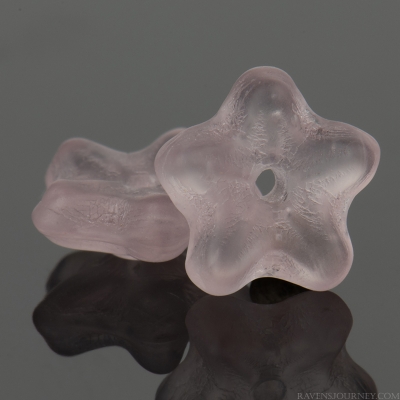 Cupped Flower Spacer (8x3mm) Light Amethyst and Crystal Transparent Mix Matte