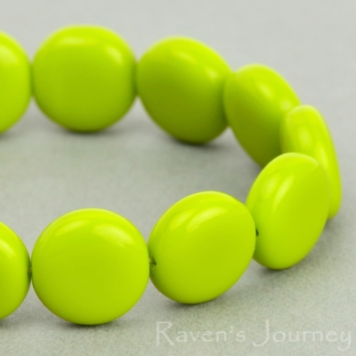 Lentil (10mm) Gaspeite Lighter Green Opaque-osx