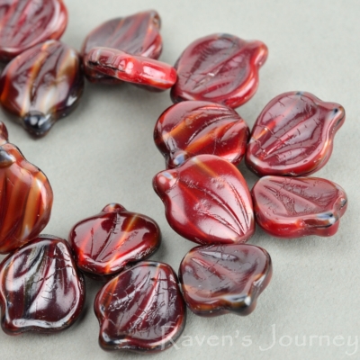 Wide Leaf (15x12mm) Red Tiger's Eye