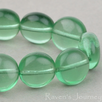 Lentil (10mm) Green Tourmaline Transparent-osx