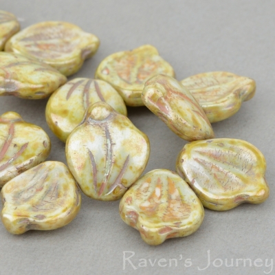 Wide Leaf (15x12mm) Greenstone Finish Opaque-osx