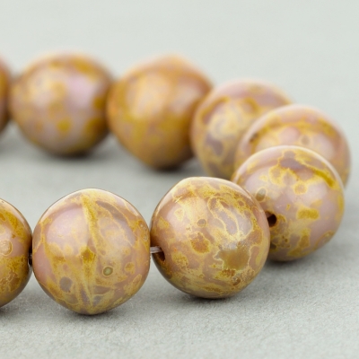 Pressed Round (8mm) Purple Opaque with Picasso
