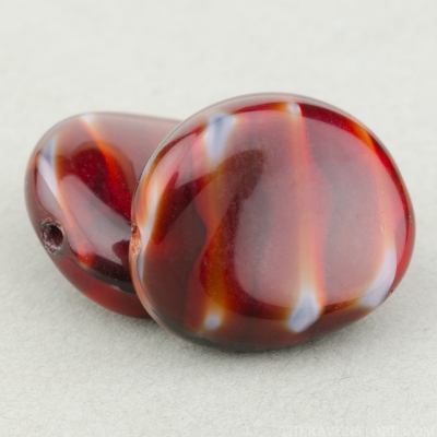 Flat Twist (14x11mm) Red Tiger's Eye Opaque