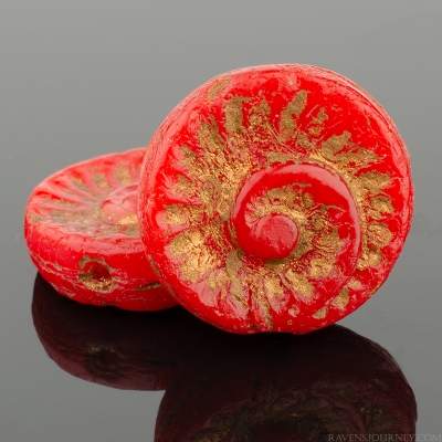 Fossil (18mm) Burnt Orange Opaque with Dark Bronze Wash