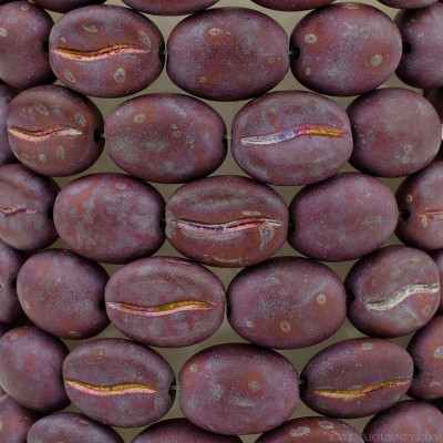 Coffee Bean (11x8mm) Purple Plum Metallic Opaque Matte