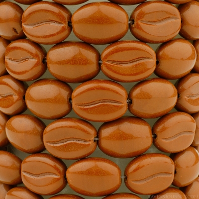 Coffee Bean (11x8mm) Russet Brown Opaque
