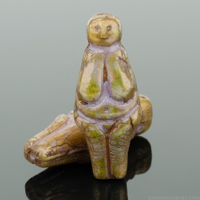 Goddess (25x10mm) Golden Greenstone Finish Opaque